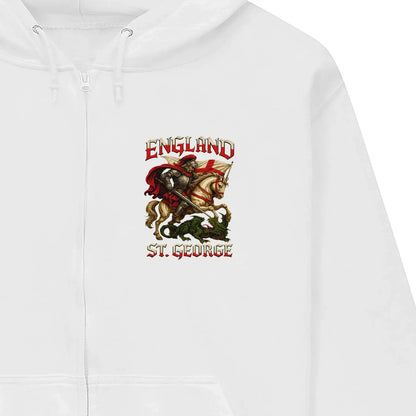 Saint George Dragon Slayer England Zip Hoodie – Knight - Celtic Wolfwear