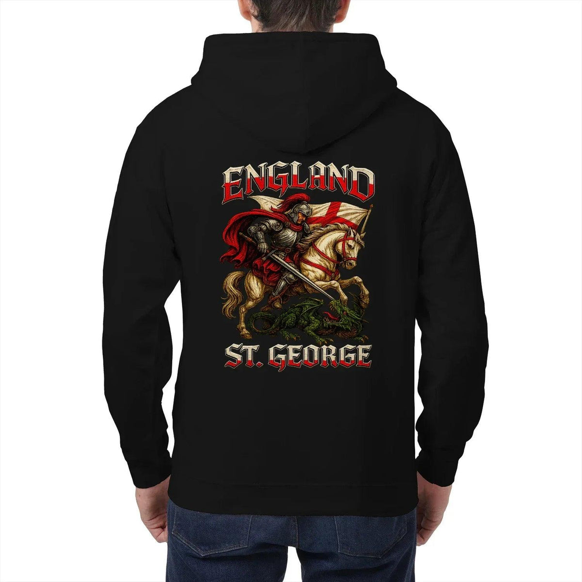 Saint George Dragon Slayer England Zip Hoodie – Knight - Celtic Wolfwear