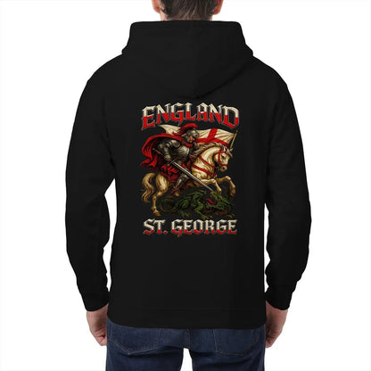 Saint George Dragon Slayer England Zip Hoodie – Knight - Celtic Wolfwear