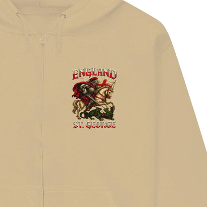 Saint George Dragon Slayer England Zip Hoodie – Knight - Celtic Wolfwear