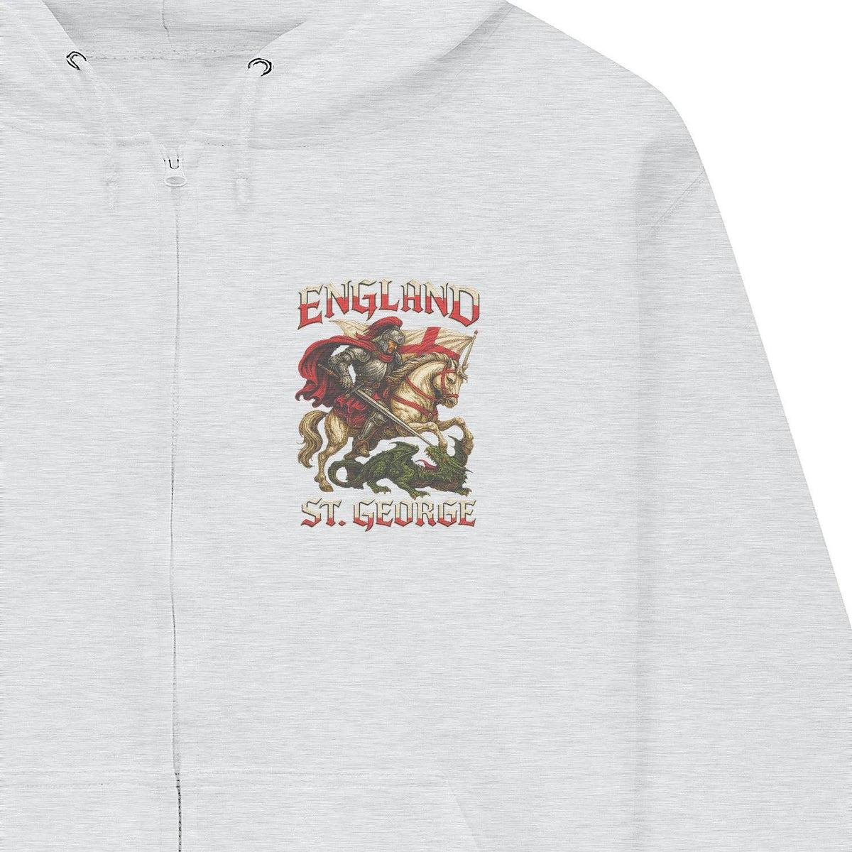 Saint George Dragon Slayer England Zip Hoodie – Knight - Celtic Wolfwear