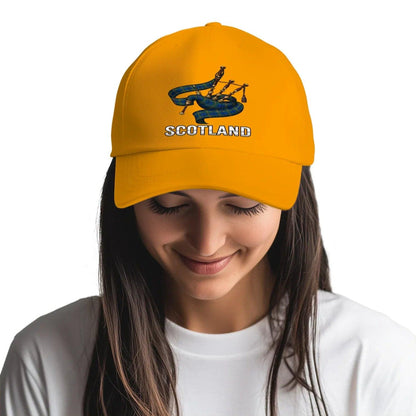 Scottish 5-Panel Cap - Bagpipes, Adjustable Headwear - Celtic Wolfwear