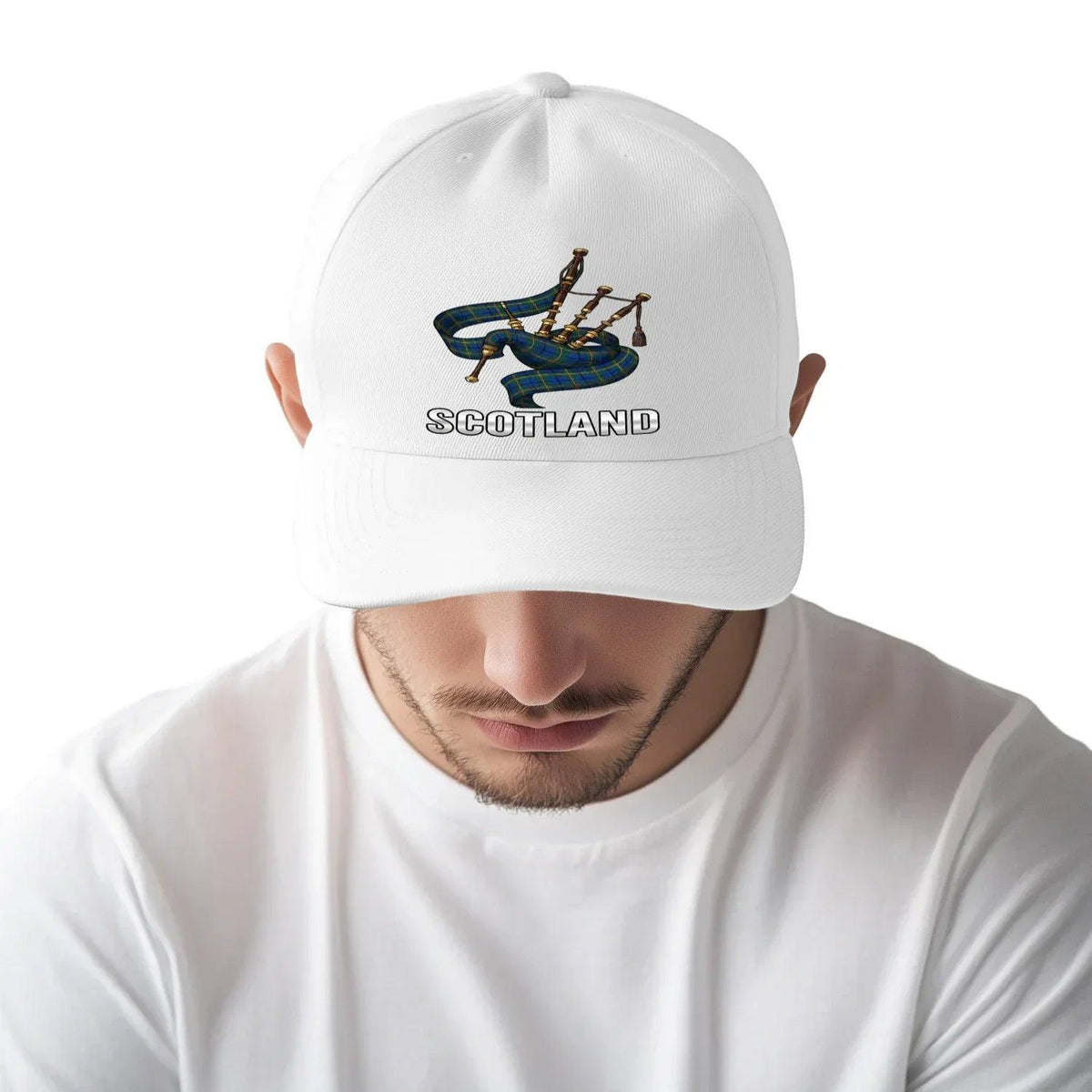 Scottish 5-Panel Cap - Bagpipes, Adjustable Headwear - Celtic Wolfwear