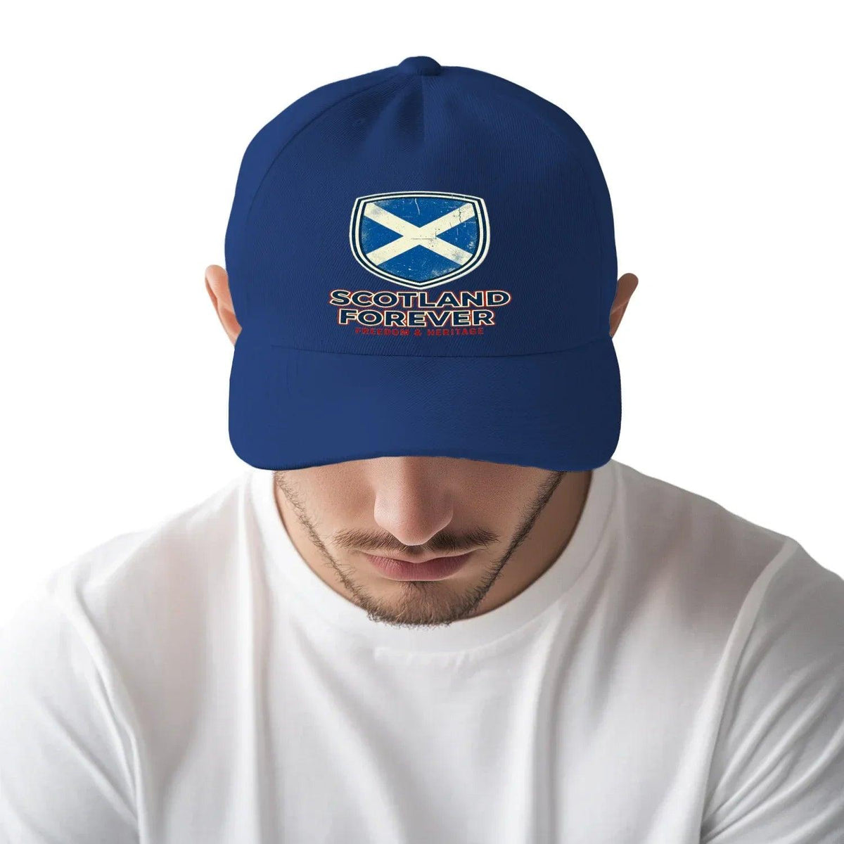Scottish 5-Panel Cap - Forever Saltire, Adjustable Fit - Celtic Wolfwear
