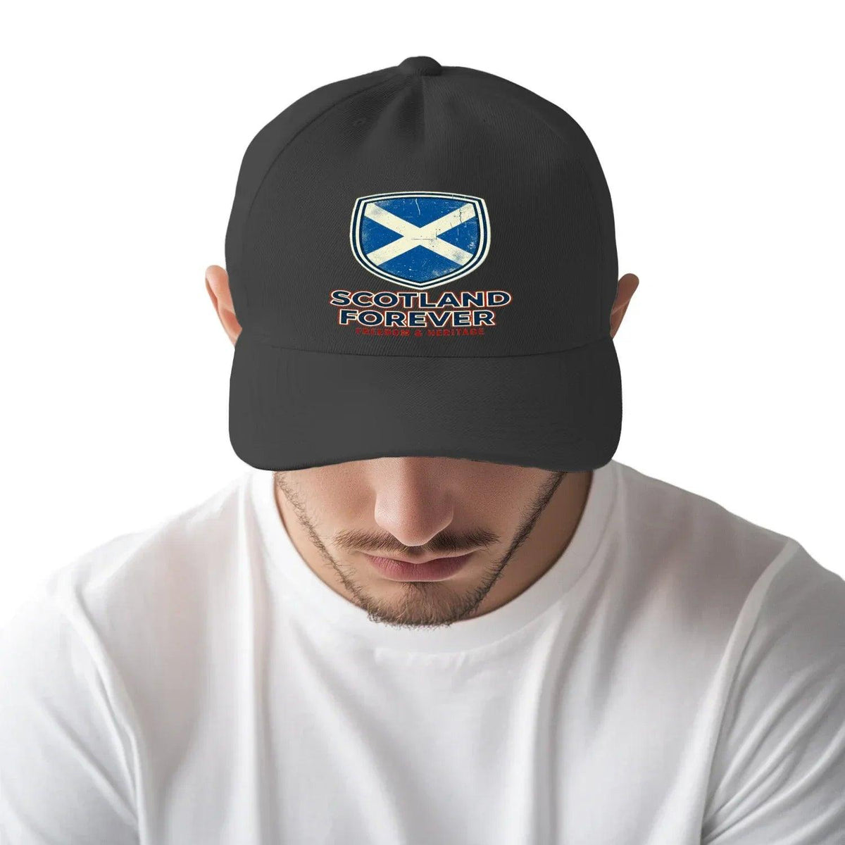 Scottish 5-Panel Cap - Forever Saltire, Adjustable Fit - Celtic Wolfwear