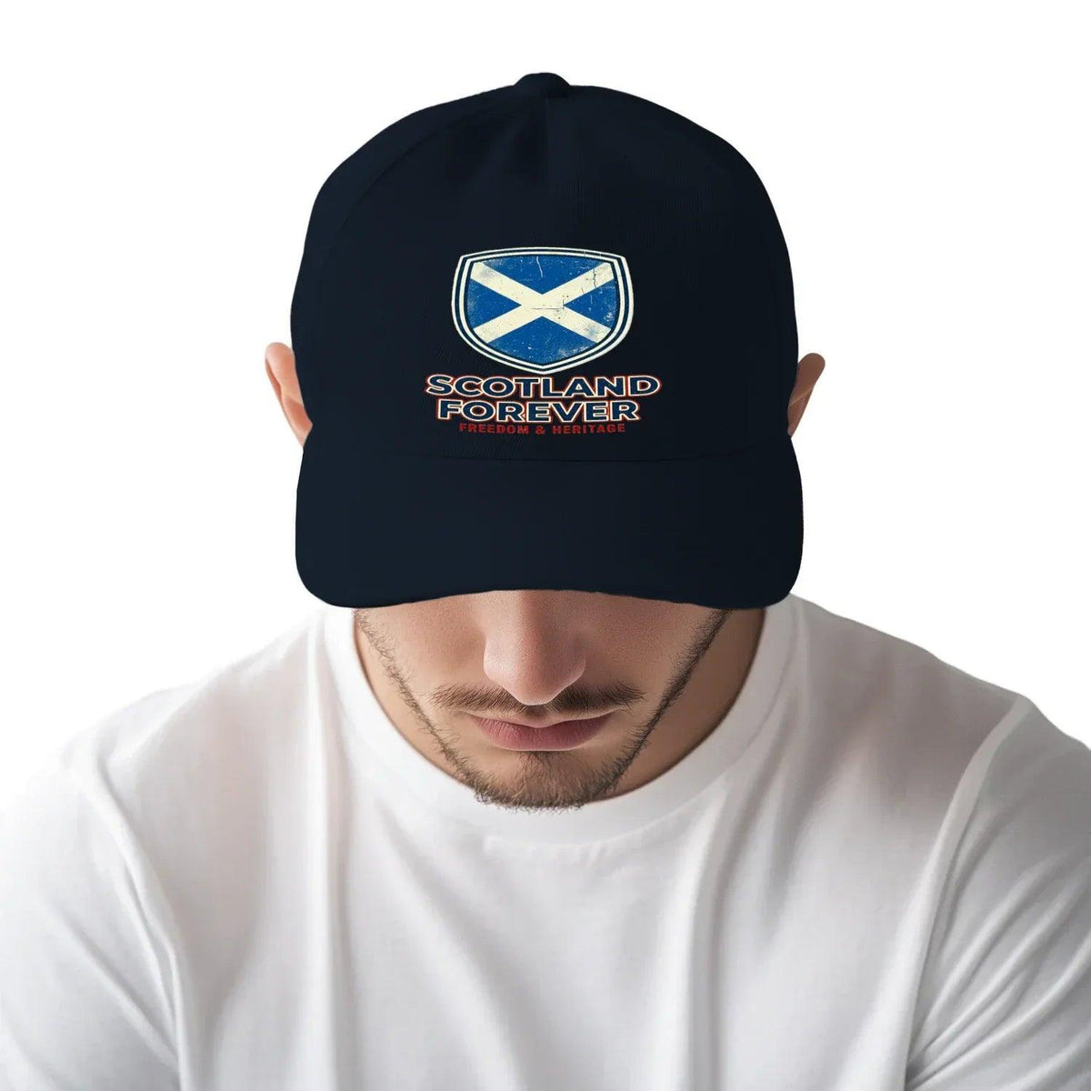 Scottish 5-Panel Cap - Forever Saltire, Adjustable Fit - Celtic Wolfwear
