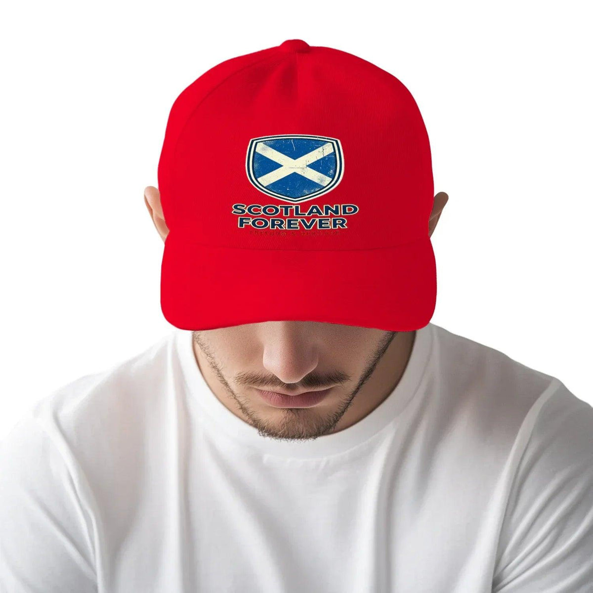 Scottish 5-Panel Cap - Forever Saltire, Adjustable Fit - Celtic Wolfwear