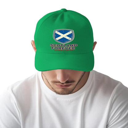 Scottish 5-Panel Cap - Forever Saltire, Adjustable Fit - Celtic Wolfwear