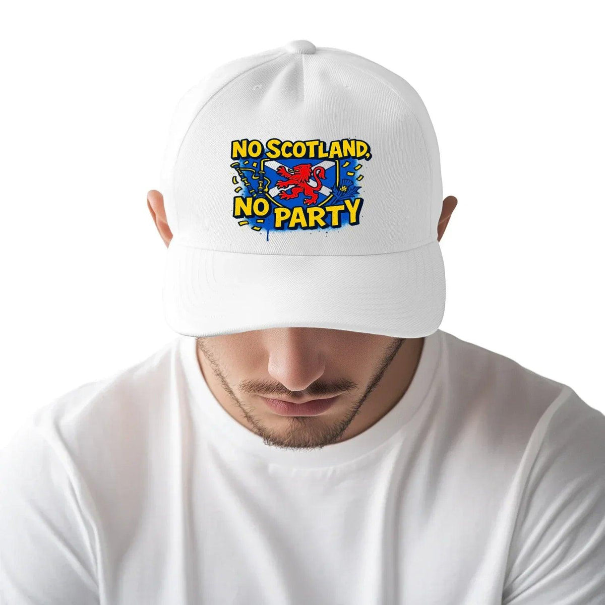 Scottish 5-Panel Cap - No Party, Adjustable Headwear - Celtic Wolfwear