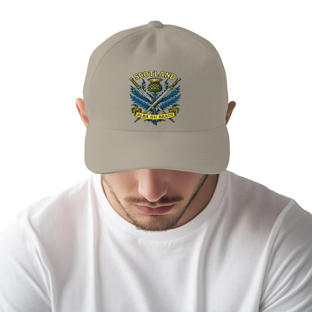 Scottish 5-Panel Cap - Saltire Crest, Matchday Headwear - Celtic Wolfwear