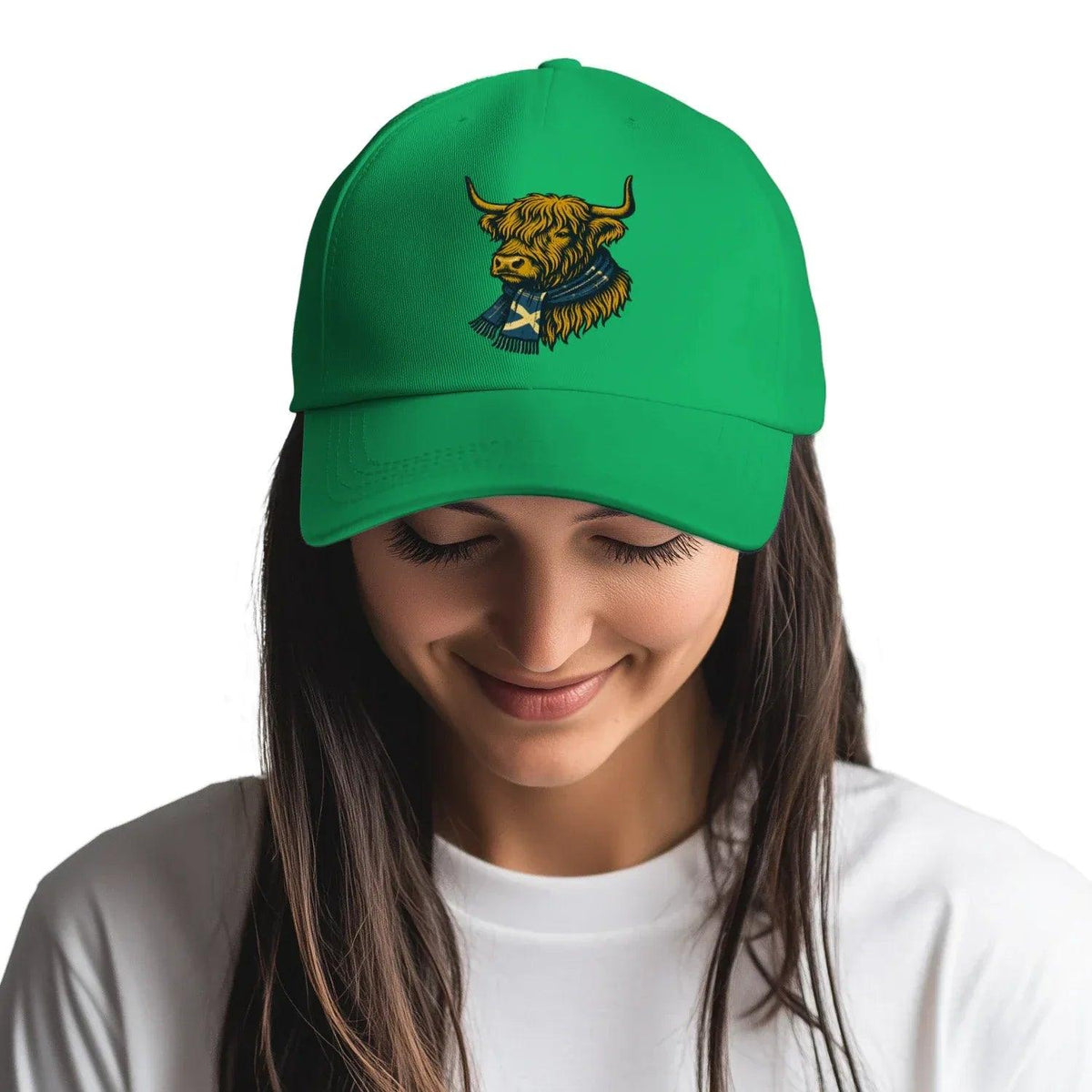Scottish Baseball Cap - Highland Cow, Matchday Headwear - Celtic Wolfwear