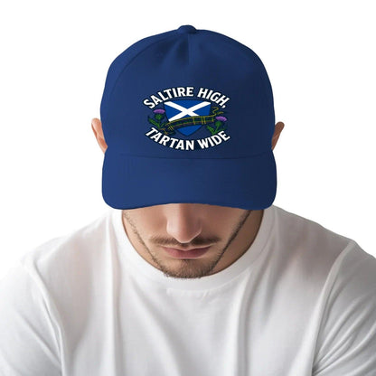 Scottish Baseball Cap - Saltire High Tartan Wide One Size - Celtic Wolfwear