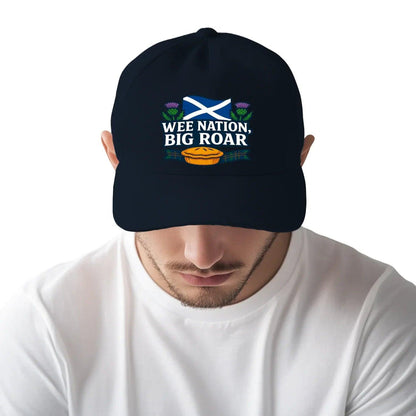 Scottish Baseball Cap - Wee Nation Big Roar, Adjustable - Celtic Wolfwear