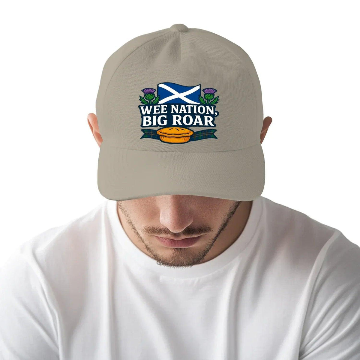 Scottish Baseball Cap - Wee Nation Big Roar, Adjustable - Celtic Wolfwear