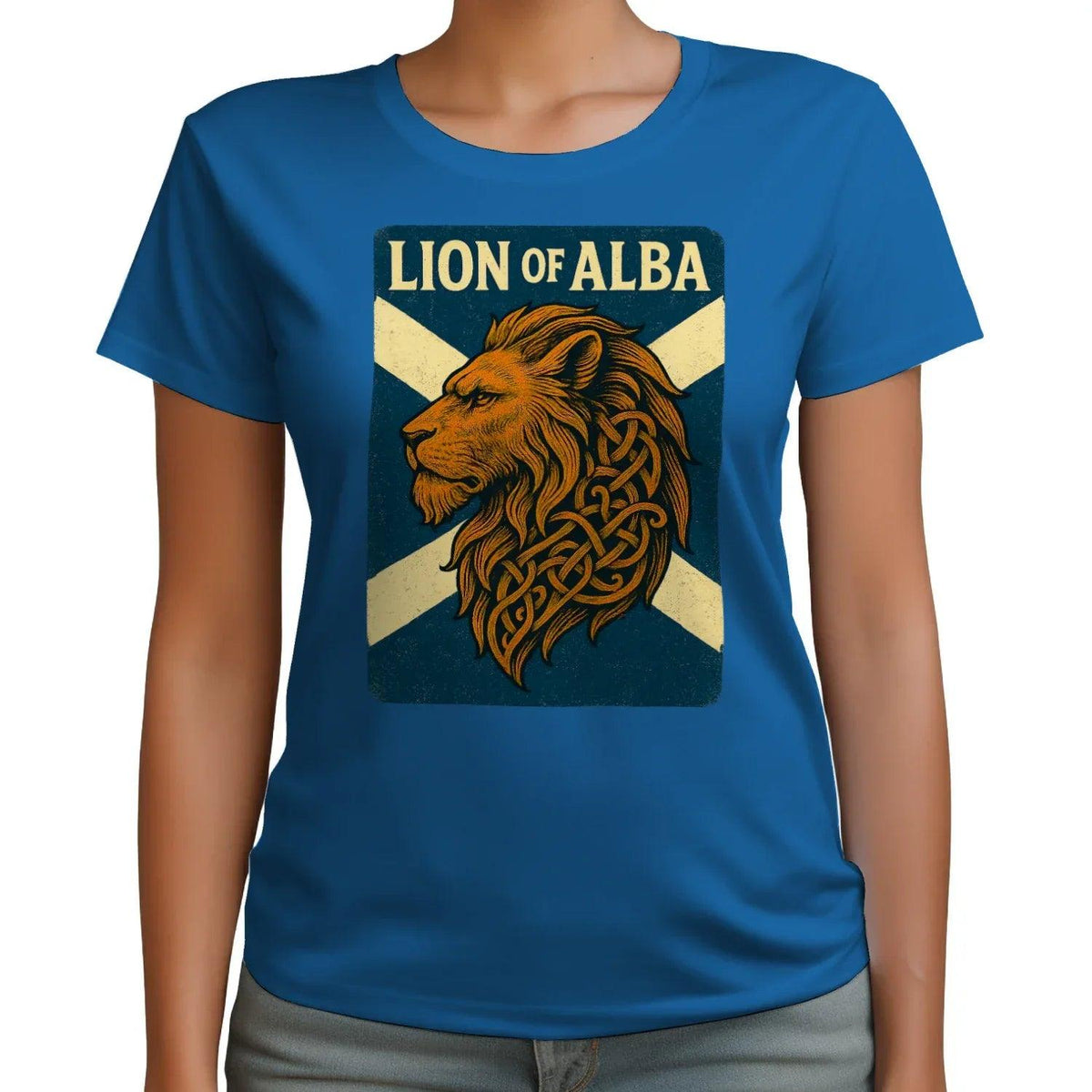 Scottish Lion T-Shirt - Alba Saltire, Unisex Streetwear - Celtic Wolfwear