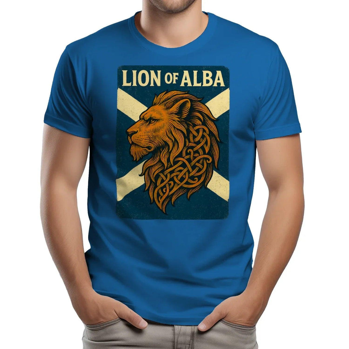 Scottish Lion T-Shirt - Alba Saltire, Unisex Streetwear - Celtic Wolfwear