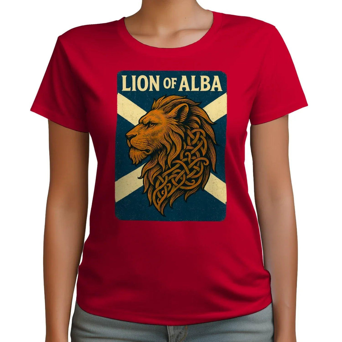 Scottish Lion T-Shirt - Alba Saltire, Unisex Streetwear - Celtic Wolfwear