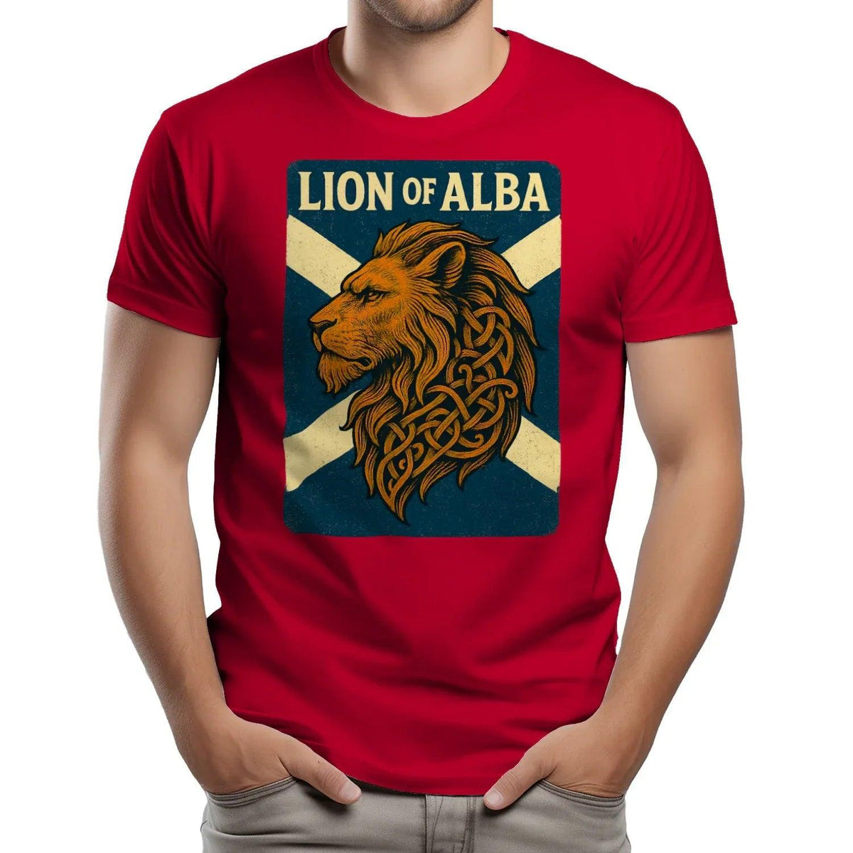 Scottish Lion T-Shirt - Alba Saltire, Unisex Streetwear - Celtic Wolfwear