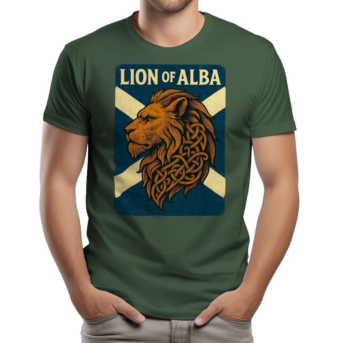 Scottish Lion T-Shirt - Alba Saltire, Unisex Streetwear - Celtic Wolfwear