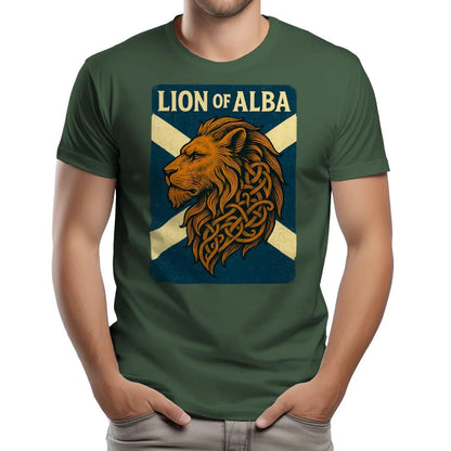 Scottish Lion T-Shirt - Alba Saltire, Unisex Streetwear - Celtic Wolfwear
