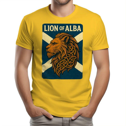 Scottish Lion T-Shirt - Alba Saltire, Unisex Streetwear - Celtic Wolfwear