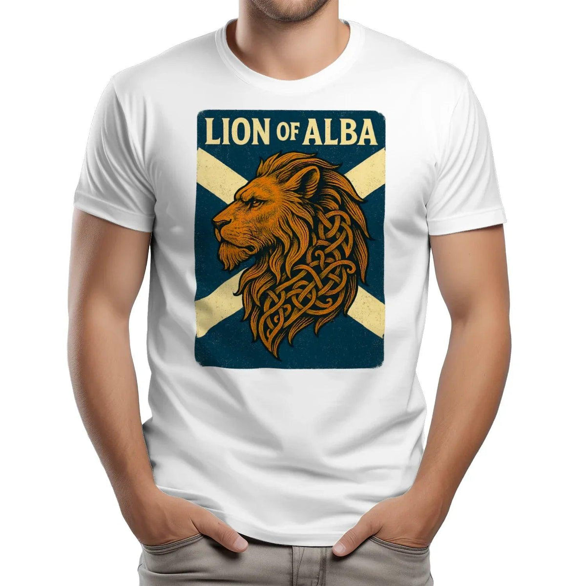 Scottish Lion T-Shirt - Alba Saltire, Unisex Streetwear - Celtic Wolfwear