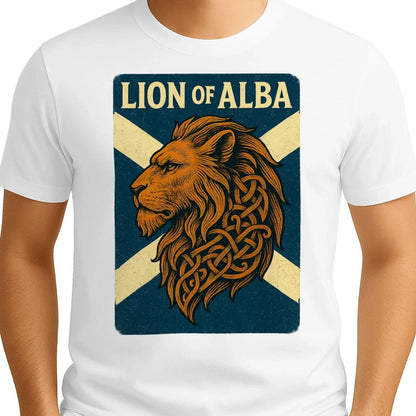 Scottish Lion T-Shirt - Alba Saltire, Unisex Streetwear - Celtic Wolfwear