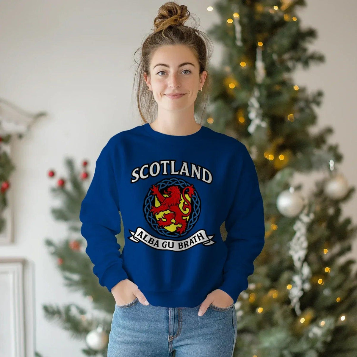 Scottish Sweatshirt - Alba Gu Bràth Crest Unisex Streetwear - Celtic Wolfwear