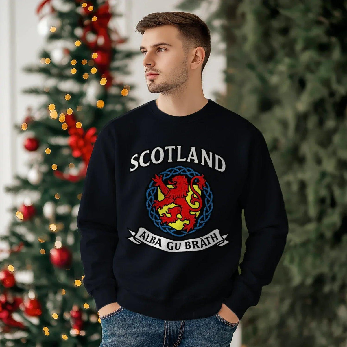 Scottish Sweatshirt - Alba Gu Bràth Crest Unisex Streetwear - Celtic Wolfwear