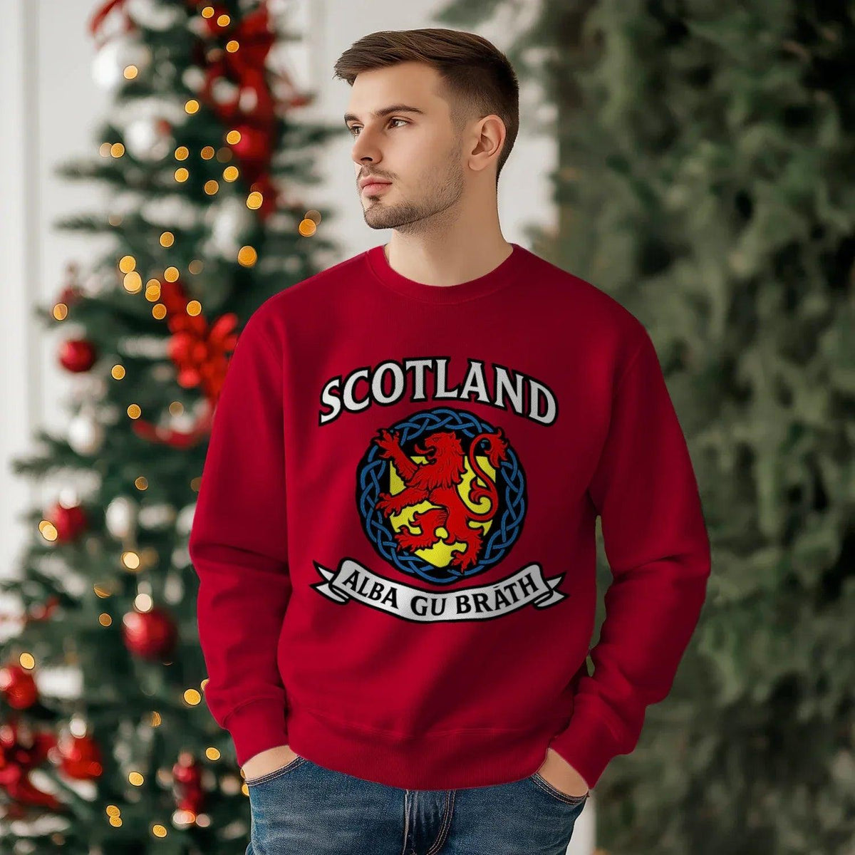 Scottish Sweatshirt - Alba Gu Bràth Crest Unisex Streetwear - Celtic Wolfwear