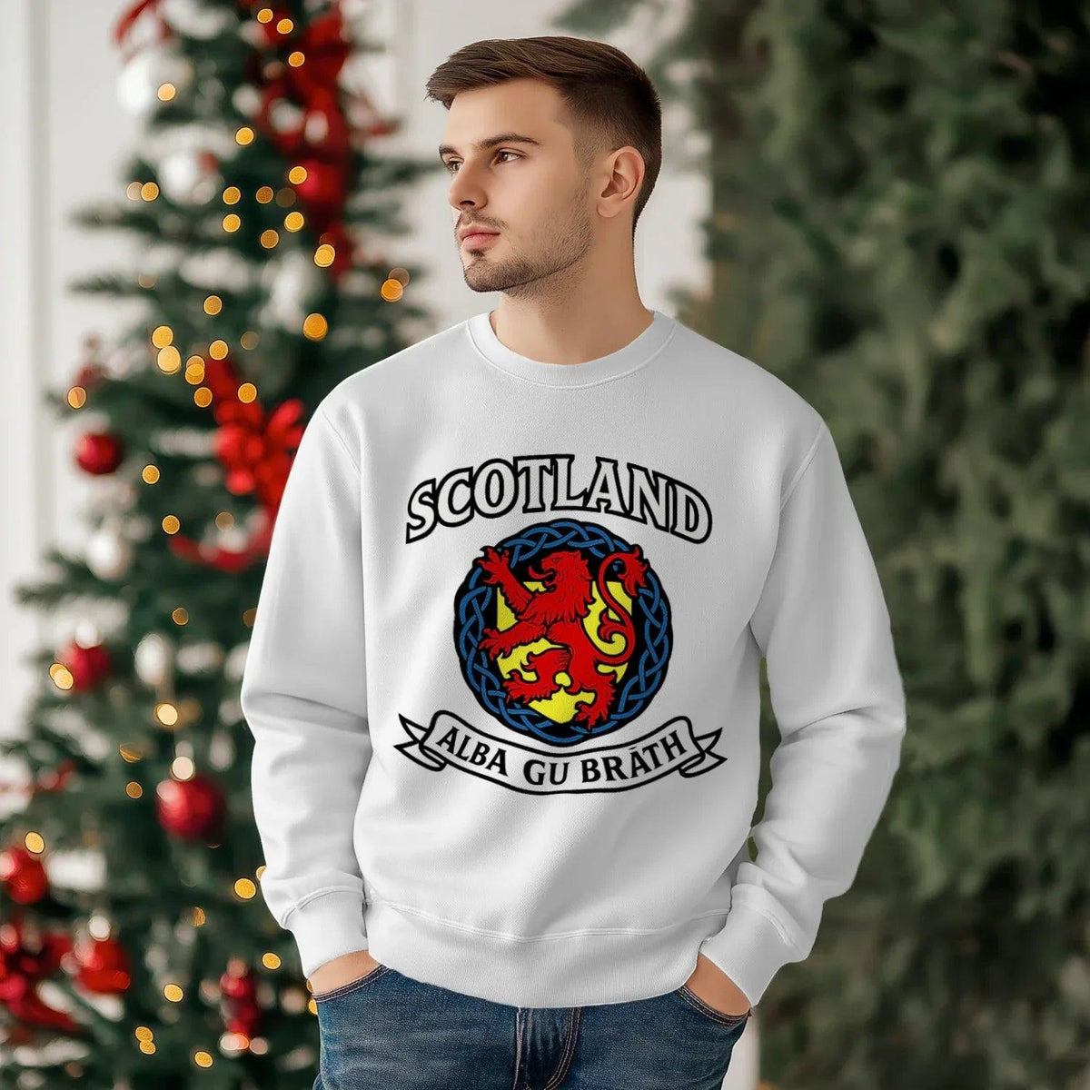 Scottish Sweatshirt - Alba Gu Bràth Crest Unisex Streetwear - Celtic Wolfwear