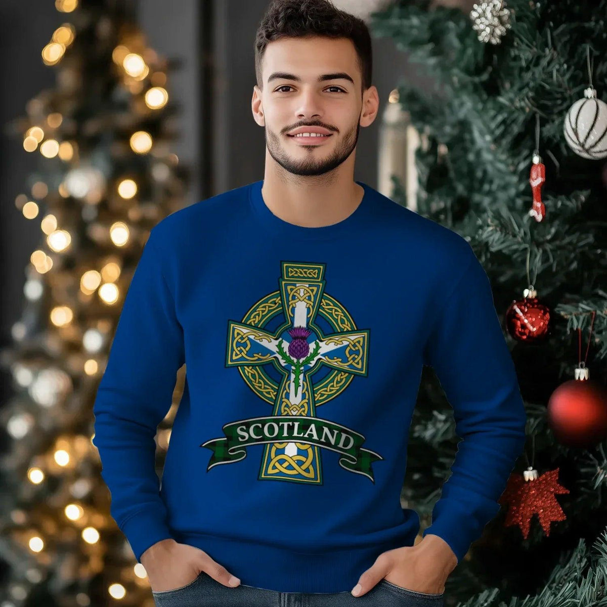 Scottish Sweatshirt - Cross, Unisex Matchday Streetwear - Celtic Wolfwear