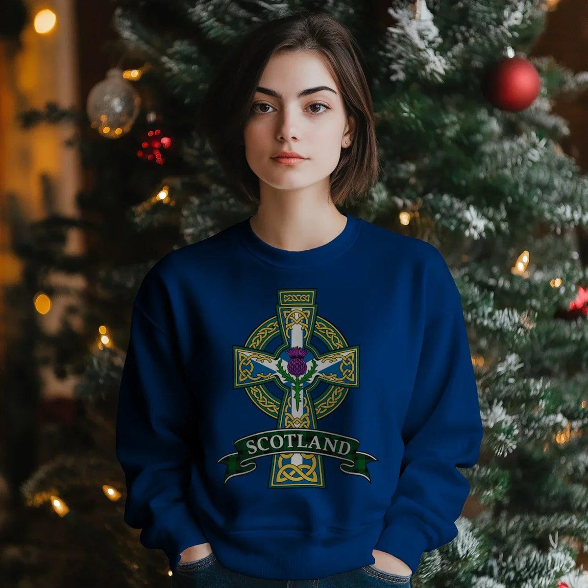 Scottish Sweatshirt - Cross, Unisex Matchday Streetwear - Celtic Wolfwear