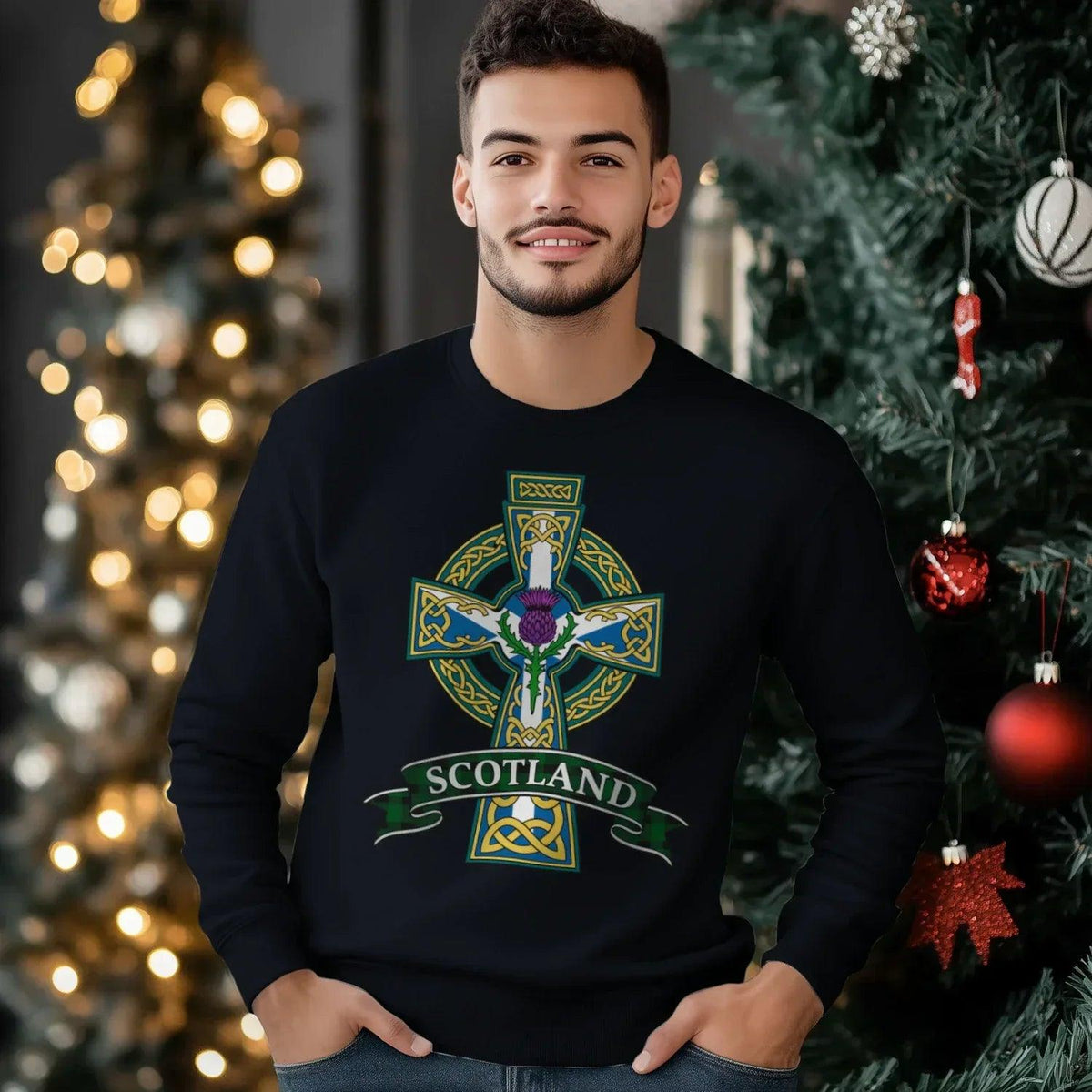 Scottish Sweatshirt - Cross, Unisex Matchday Streetwear - Celtic Wolfwear