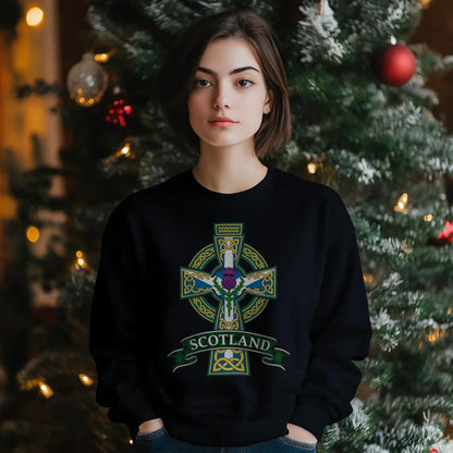 Scottish Sweatshirt - Cross, Unisex Matchday Streetwear - Celtic Wolfwear
