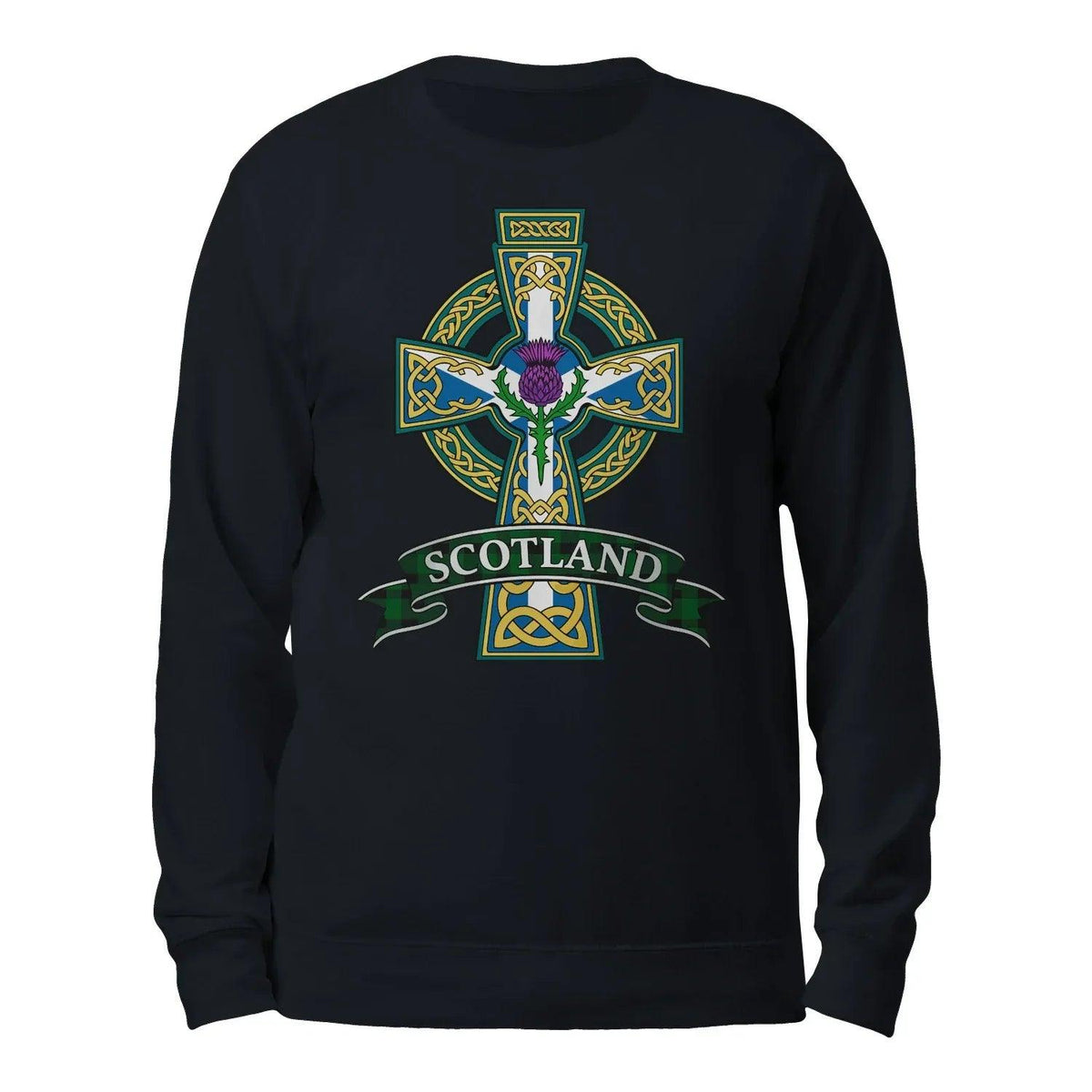 Scottish Sweatshirt - Cross, Unisex Matchday Streetwear - Celtic Wolfwear