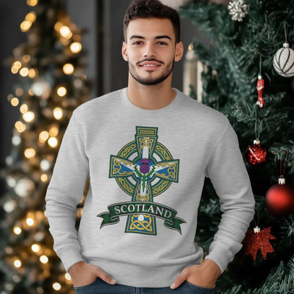 Scottish Sweatshirt - Cross, Unisex Matchday Streetwear - Celtic Wolfwear