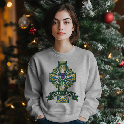Scottish Sweatshirt - Cross, Unisex Matchday Streetwear - Celtic Wolfwear
