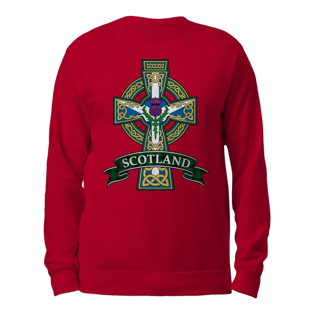 Scottish Sweatshirt - Cross, Unisex Matchday Streetwear - Celtic Wolfwear