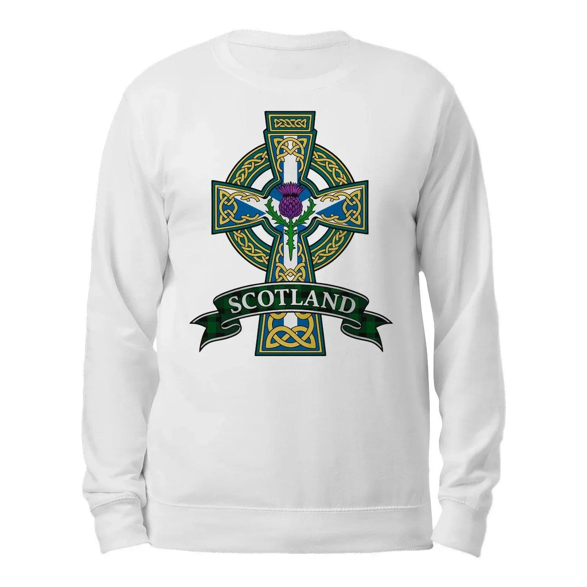 Scottish Sweatshirt - Cross, Unisex Matchday Streetwear - Celtic Wolfwear