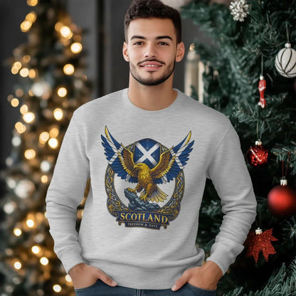 Scottish Sweatshirt - Freedom and Fate Unisex Streetwear - Celtic Wolfwear