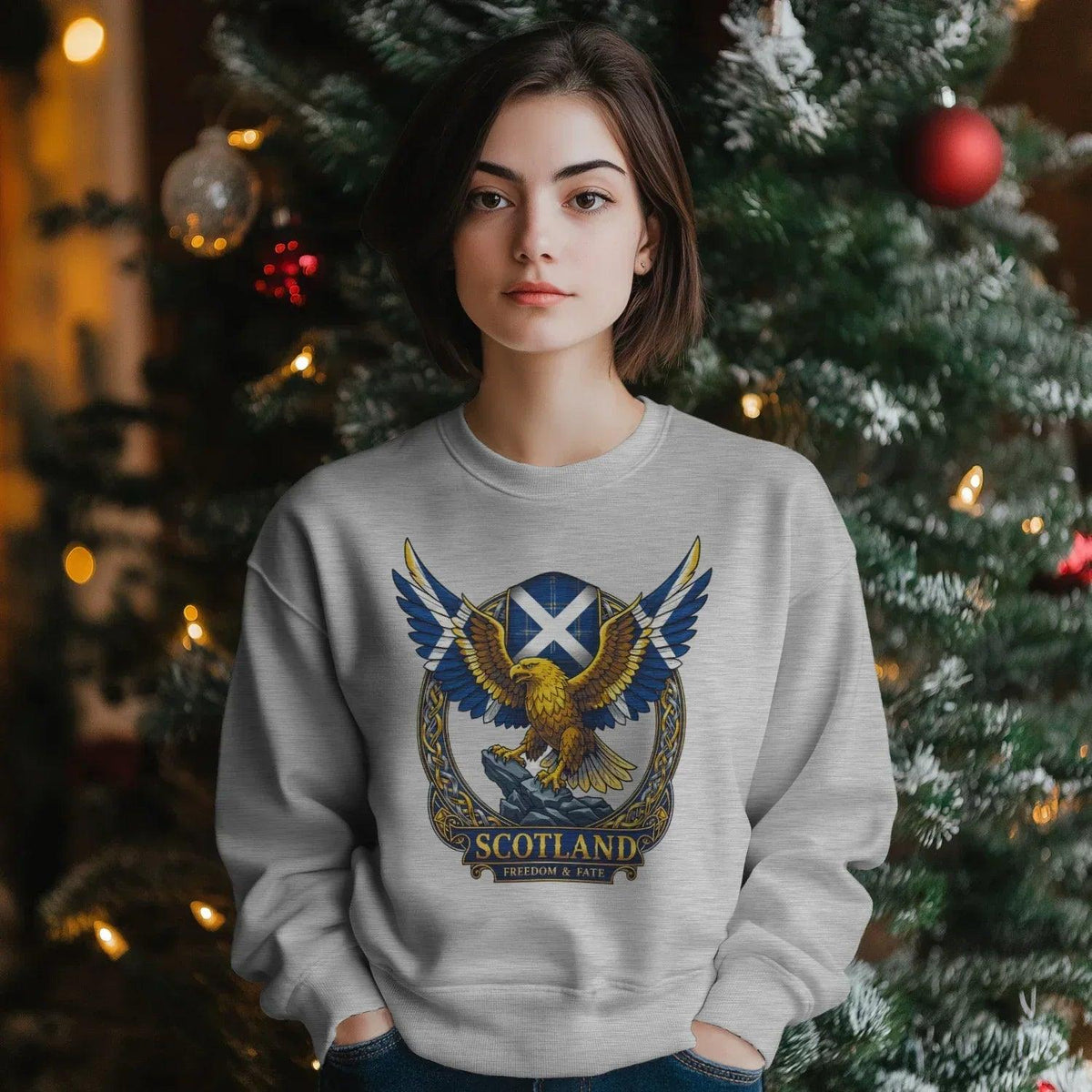 Scottish Sweatshirt - Freedom and Fate Unisex Streetwear - Celtic Wolfwear