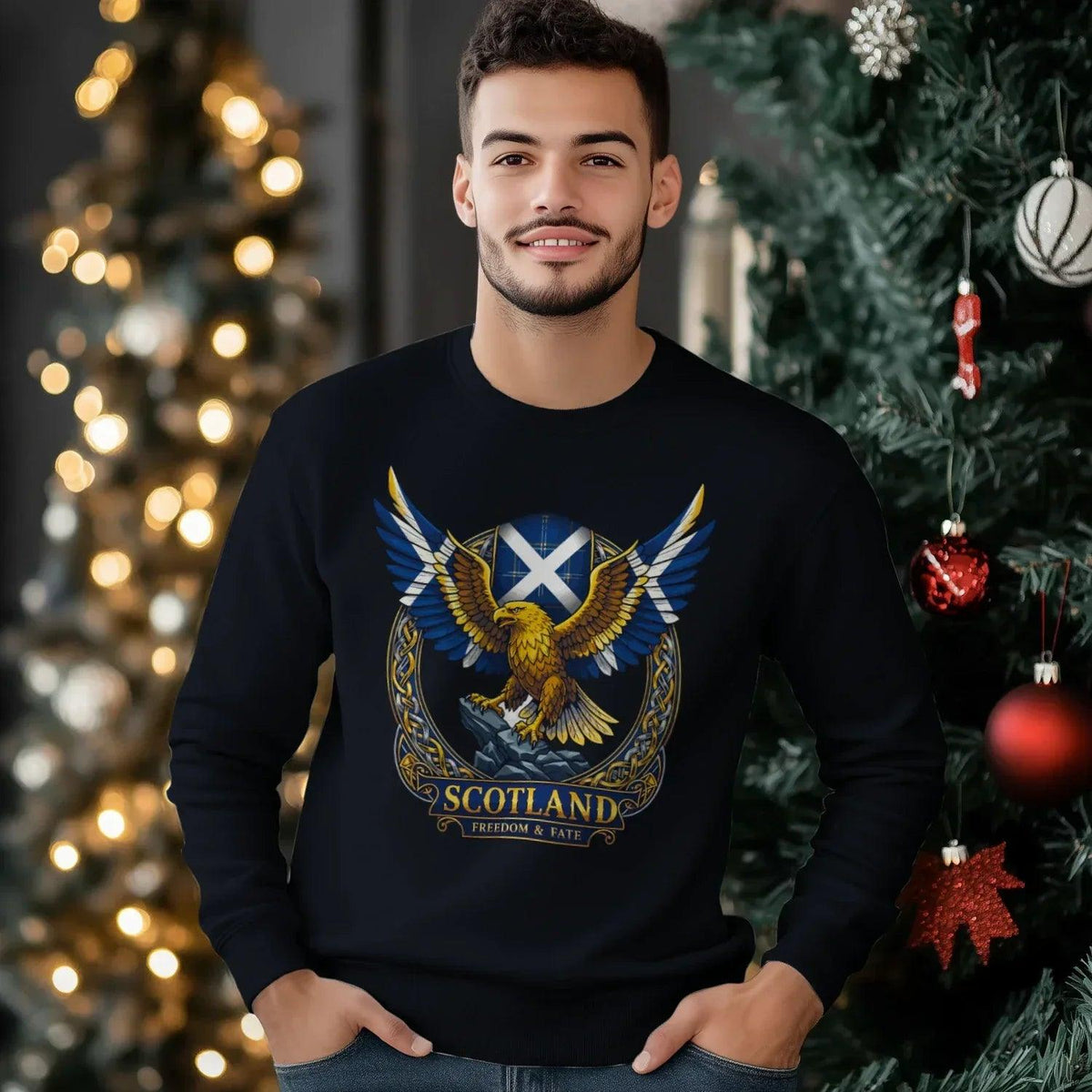 Scottish Sweatshirt - Freedom and Fate Unisex Streetwear - Celtic Wolfwear
