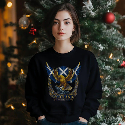 Scottish Sweatshirt - Freedom and Fate Unisex Streetwear - Celtic Wolfwear