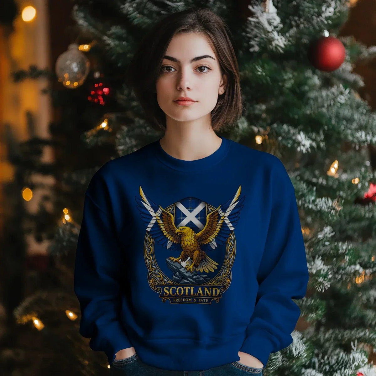 Scottish Sweatshirt - Freedom and Fate Unisex Streetwear - Celtic Wolfwear