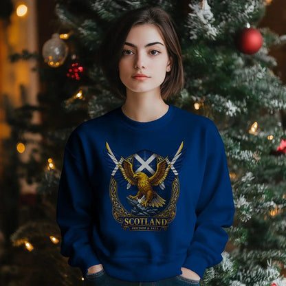 Scottish Sweatshirt - Freedom and Fate Unisex Streetwear - Celtic Wolfwear