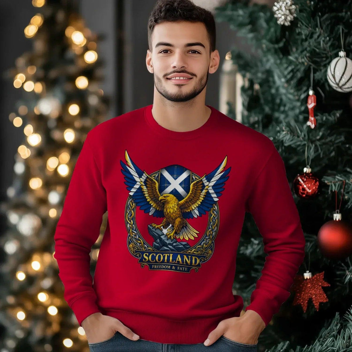 Scottish Sweatshirt - Freedom and Fate Unisex Streetwear - Celtic Wolfwear