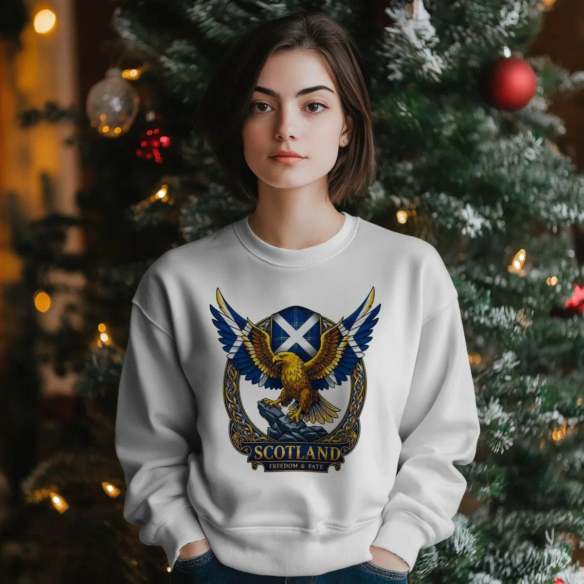 Scottish Sweatshirt - Freedom and Fate Unisex Streetwear - Celtic Wolfwear