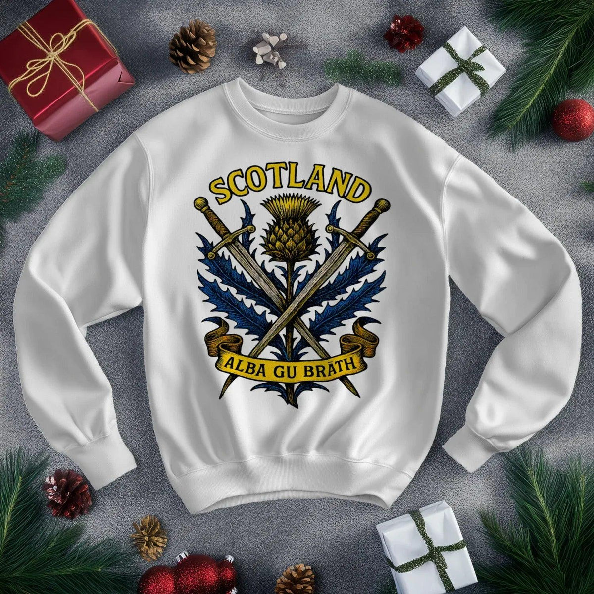 Scottish Sweatshirt - Heritage Crest, Unisex Streetwear - Celtic Wolfwear
