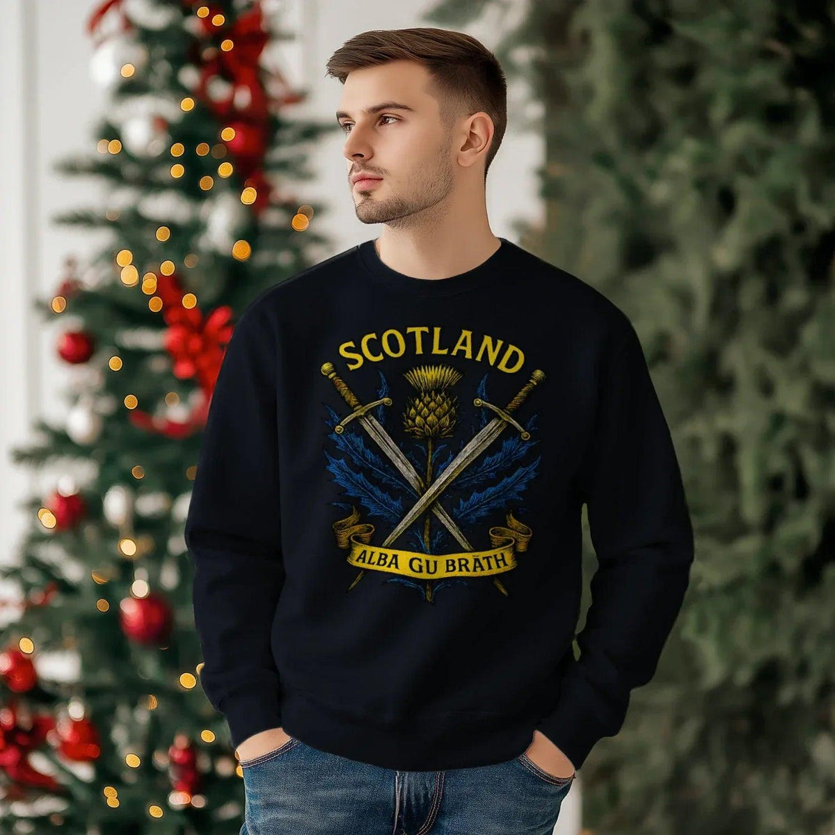 Scottish Sweatshirt - Heritage Crest, Unisex Streetwear - Celtic Wolfwear
